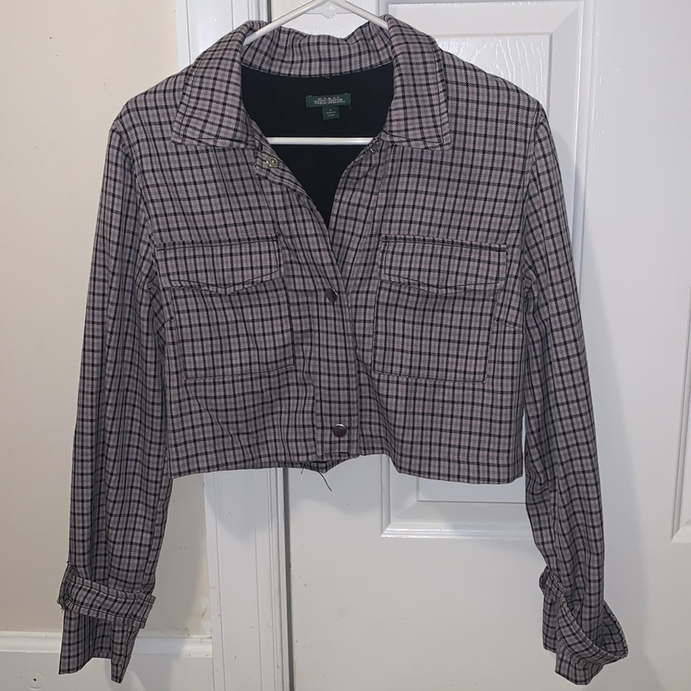Wild Fable plaid cropped jacket